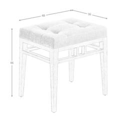 Angel Cerda Tufted Grey Fabric Stool with Walnut Legs - thumbnail 7