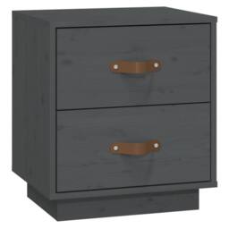 Berkfield Home Bedside Cabinet Grey 40x34x45 cm Solid Wood Pine - Size: 40 x 34 x 45 cm - thumbnail 1