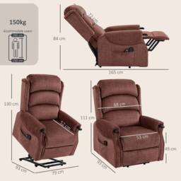 FORGEVIO Power Lift Recliner with Vibration Massage & Heat in Bronze - Size: 0.6m2 - thumbnail 2