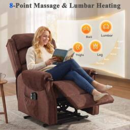 FORGEVIO Power Lift Recliner with Vibration Massage & Heat in Bronze - Size: 0.6m2 - thumbnail 3
