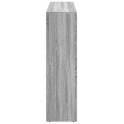 Berkfield Home Room Divider Bookcase 4-Tier Sonoma Oak 143.5x29x143.5 cm Wood in Grey - thumbnail 6