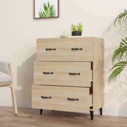 Berkfield Home Sideboard Sonoma Oak 69.5x34x90 cm Engineered Wood in Brown - thumbnail 3