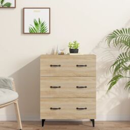 Berkfield Home Sideboard Sonoma Oak 69.5x34x90 cm Engineered Wood in Brown - thumbnail 1