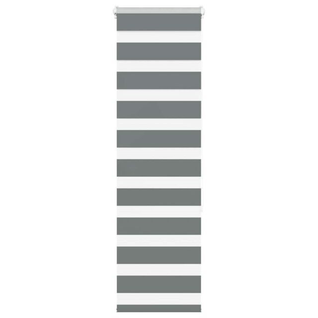 Berkfield Home Zebra Blind Dark Grey 40x150 cm Fabric Width 35.9 cm Polyester - image 1