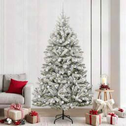 Berkfield Home Artificial Christmas Tree Green & White 240 cm PVC & Metal