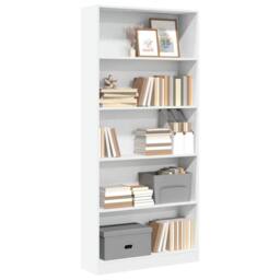 Berkfield Home Bookcase White 80x24x176 cm Engineered Wood - Size: 80 x 24 x 176 cm - thumbnail 2