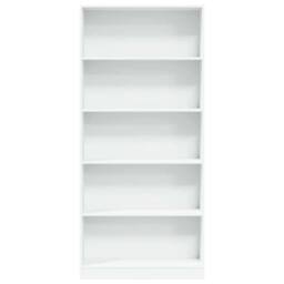 Berkfield Home Bookcase White 80x24x176 cm Engineered Wood - Size: 80 x 24 x 176 cm - thumbnail 4