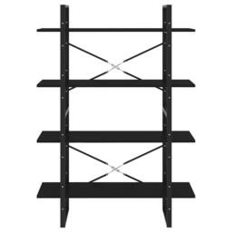 Berkfield Home 4-Tier Book Cabinet Black 100x30x140 cm Engineered Wood - Size: 100 x 30 x 140 cm - thumbnail 5