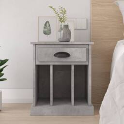 Berkfield Home Bedside Cabinet Concrete Grey 43x36x50 cm - Size: 43 x 36 x 50 cm - thumbnail 2