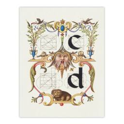 Artery8 Model Book of Calligraphy Framed Wall Art Pictoral Letter Guide C & D in White - Size: A4 - thumbnail 3