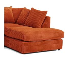 Furniture 786 Hannah Jumbo Cord 4 Seater Right Hand Facing Corner Sofa in Orange - thumbnail 3