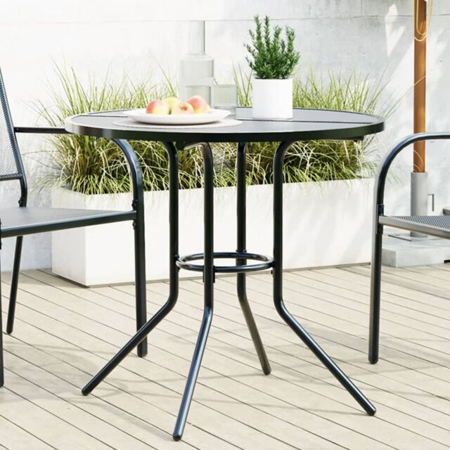 Berkfield Home Patio Table Round Anthracite √ò80x72.5 cm Powder-coated Steel - Size: 80x72.5 cm - image 1