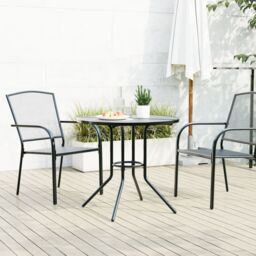 Berkfield Home Patio Table Round Anthracite √ò80x72.5 cm Powder-coated Steel - Size: 80x72.5 cm - thumbnail 3