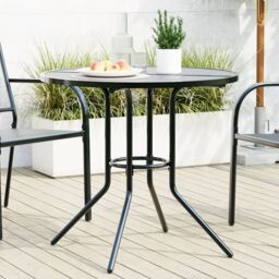 Berkfield Home Patio Table Round Anthracite √ò80x72.5 cm Powder-coated Steel - Size: 80x72.5 cm - thumbnail 1