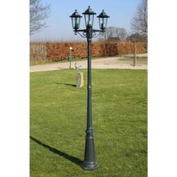 Berkfield Home Garden Light Post 3-arms 215 cm Dark Green/Black Aluminium in Green - thumbnail 2