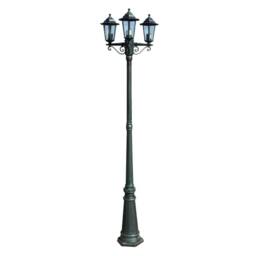 Berkfield Home Garden Light Post 3-arms 215 cm Dark Green/Black Aluminium in Green - thumbnail 1