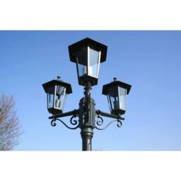 Berkfield Home Garden Light Post 3-arms 215 cm Dark Green/Black Aluminium in Green - thumbnail 3
