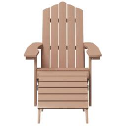 Berkfield Home Garden Adirondack Chairs 2 pcs with Footstools HDPE Brown - thumbnail 4