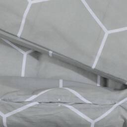 Berkfield Home Duvet Cover Set Grey 140x200 cm Cotton - thumbnail 4