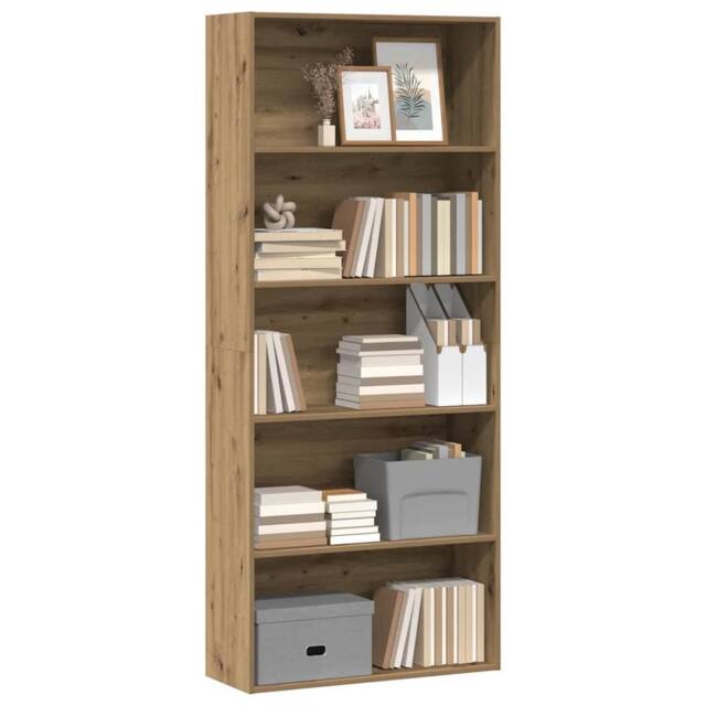 Berkfield Home Classic Book Cabinet Artisian Oak 80x30x189 cm Engineered Wood in Brown - Size: 80 x 30 x 189 cm - image 1