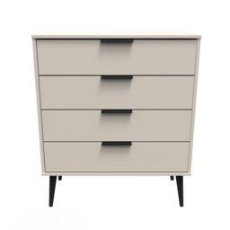 Ready Assembled 2 U Fuji 4 Drawer Chest (Ready Assembled) in Taupe - thumbnail 1