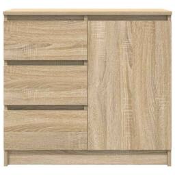 Berkfield Home Sideboard with Drawer Sonoma Oak 71x35x65 cm Engineered Wood in Light Tan - Size: 71 x 35 x 65 cm - thumbnail 6