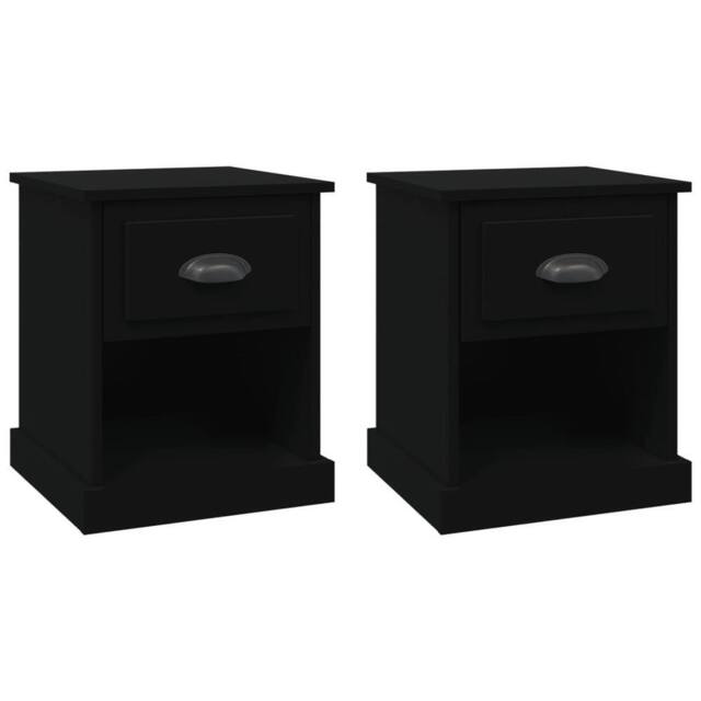 Berkfield Home Bedside Cabinets 2 pcs Black 39x39x47.5 cm Engineered Wood - image 1