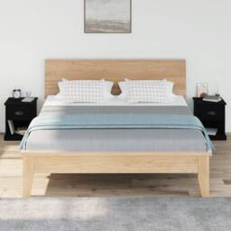 Berkfield Home Bedside Cabinets 2 pcs Black 39x39x47.5 cm Engineered Wood - thumbnail 3