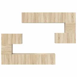 Berkfield Home Modern 8 Piece TV Cabinet Set Sonoma Oak Engineered Wood in Tan - thumbnail 7