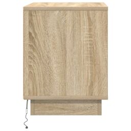 Berkfield Home Bedside Cabinets with LED Lights 2 pcs Sonoma Oak 44x34, 5x45 cm in Beige - thumbnail 8