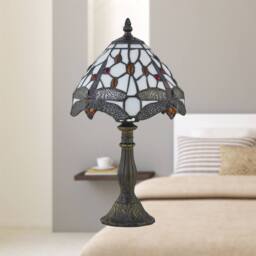First Choice Lighting Basil - Tiffany Dragon Fly 36cm Table Lamp in Bronze - thumbnail 5