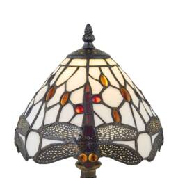 First Choice Lighting Basil - Tiffany Dragon Fly 36cm Table Lamp in Bronze - thumbnail 3