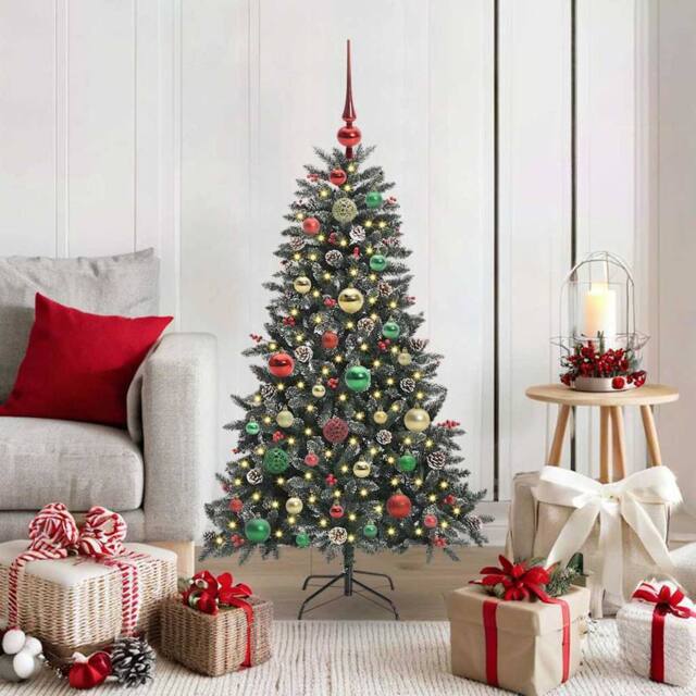 Berkfield Home Artificial Christmas Tree with 150 LEDs Green 68 x 68 x 120 cm - image 1
