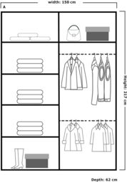 Sliding Wardrobes 4U Modern Sliding Wardrobe with LED Light W150cm x H217cm x D62cm in White - thumbnail 4