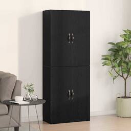 Berkfield Home Elegant Cabinets 2 pcs Black Oak 69, 5x34x180 cm Engineered Wood - Size: 5 x 34 x 180 cm - thumbnail 2