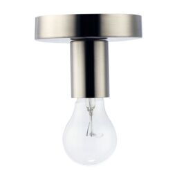 Happy Homewares Compact Ceiling or Wall Light Fitting for Industrial Style Light Bulbs in Metallic Silver - thumbnail 4