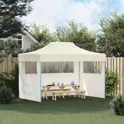 Berkfield Home Professional Folding Party Tent with 3 Sidewalls 3x4 m Steel Cream - thumbnail 1