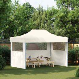 Berkfield Home Professional Folding Party Tent with 3 Sidewalls 3x4 m Steel Cream - thumbnail 2