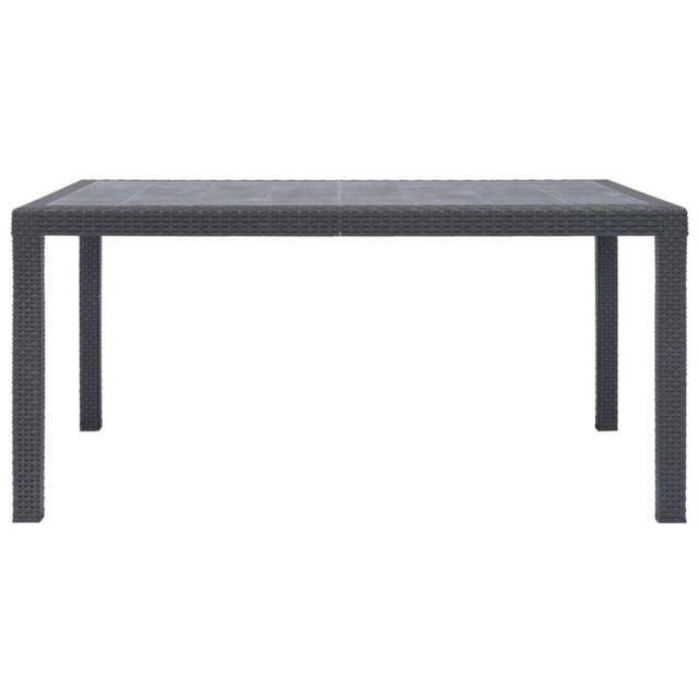 Berkfield Home Garden Table Brown 150x90x72 cm Plastic Rattan Look - Size: 150 x 90 x 72 cm - image 1