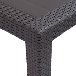 Berkfield Home Garden Table Brown 150x90x72 cm Plastic Rattan Look - Size: 150 x 90 x 72 cm - thumbnail 3