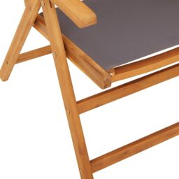 Berkfield Home Reclining Garden Chairs 6 pcs Anthracite Fabric & Solid Wood - thumbnail 8