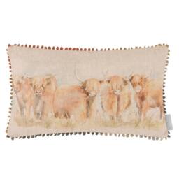 Voyage Maison Highland Cattle Printed Cushion - Size: 30 cm x 50 cm - thumbnail 2