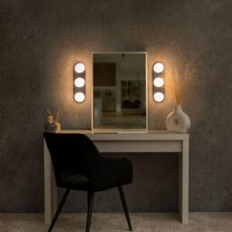 ValueLights Orbital 3 Way Bar Opal Glass Globe IP44 Rated Bathroom Flush Wall Ceiling Light in Metallic Silver - thumbnail 4