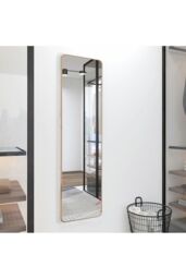 Living and Home Modern Round Corner Rectangular Metal Floor Full Length Mirror in Gold - thumbnail 2