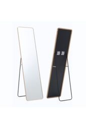 Living and Home Modern Round Corner Rectangular Metal Floor Full Length Mirror in Gold - thumbnail 4