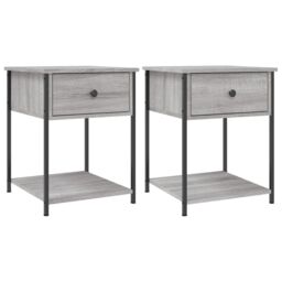 Berkfield Home Bedside Tables 2 pcs Grey Sonoma 44x45x58 cm Engineered Wood - Size: 44 x 45 x 58 cm - thumbnail 2