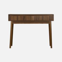 sweeek 100cm console table with grooved wooden detail in Dark Brown - thumbnail 2