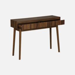 sweeek 100cm console table with grooved wooden detail in Dark Brown - thumbnail 3