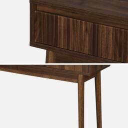 sweeek 100cm console table with grooved wooden detail in Dark Brown - thumbnail 9
