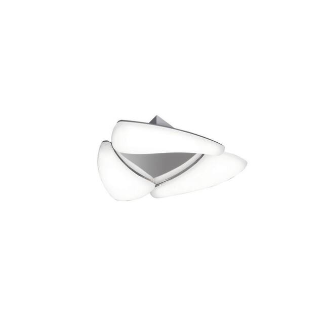 Netlighting Mistral Flush Flush Ceiling 18W LED 1620lm Chrome Frosted Acrylic in Grey - image 1